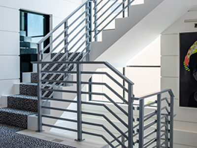 Chrome-finish contemporary Stair Railings